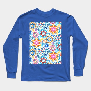 Watercolor Kaleidoscope Floral - brights Long Sleeve T-Shirt